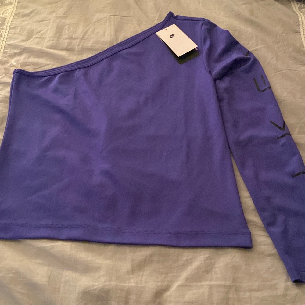 One-Shoulder Blue Top